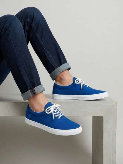 tenis hombre mujer casuales de lona planos unisex baratos moda 22mx 28mx confort al caminar básicos con agujetas zapatillas urbano deportivo café  azul rey