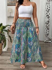 EMERY ROSE Váy maxi xếp ly họa tiết hoa Paisley dành cho nữ cỡ lớn. - Nhiều màu - Xem 5