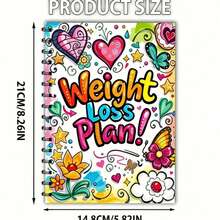 1Pc A5 Weight Loss Diary Journal, 104 Pages Fitness Log Book With Exercise Design, Motivational Health & Weight Management Tracker For Men & Women - multicolor - View 7
