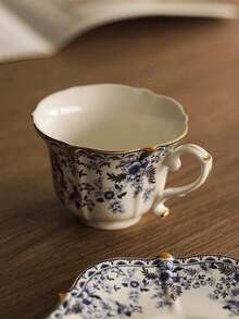 1pc Vintage European Style Luxury Ceramic Coffee/Tea Cup Set, Afternoon Tea Set, Elegant Home Use - Multicolor - View 5
