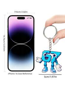 Zazumi 可爱卡通字母钥匙扣 - 67 种设计亚克力汽车钥匙扣，送给亲朋好友的趣味个性化礼物 - 彩色 - 查看 3