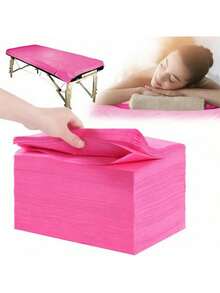 50/100 chiếc Ga trải giường massage dùng một lần, dày dặn, thoáng khí, không dệt, ga trải giường cho tiệm làm đẹp - Hồng - Xem 1