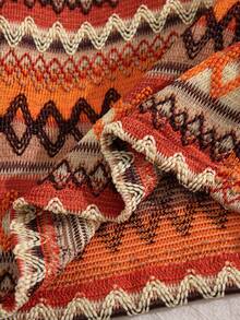 SHEIN Baby Boy Burnt Orange Summmer Boho Vacation Outfit,Textured Geometric Pattern Polo Shirt And Shorts Set,Retro Streetwear Casual Short Sleeve Clothes - Orange - View 7