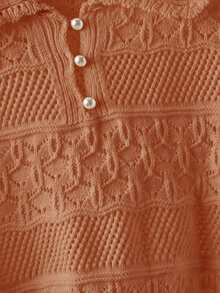 GlowEve New Arrival European And American Fashion Mixed Color Knit Sweater Top - Orange - View 6