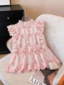 GlowEve 女士碎花荷叶边领宽松可爱衬衫 - 粉色 - 查看 6