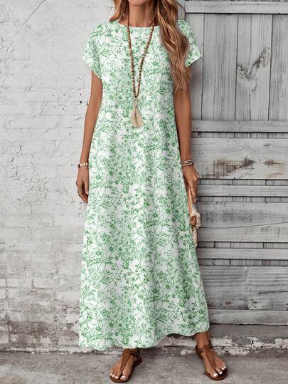 EMERY ROSE Đầm đi nghỉ mát cỡ lớn in hoa