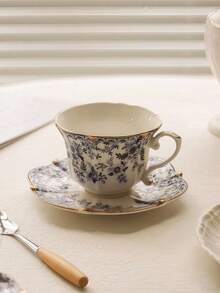 1pc Vintage European Style Luxury Ceramic Coffee/Tea Cup Set, Afternoon Tea Set, Elegant Home Use - Multicolor - View 7