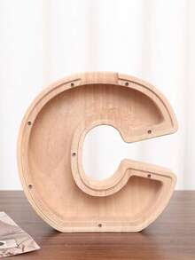 木质大字母存钱罐，字母造型，可定制首字母，趣味生日、圣诞节、节日礼物 - 彩色 - 查看 9