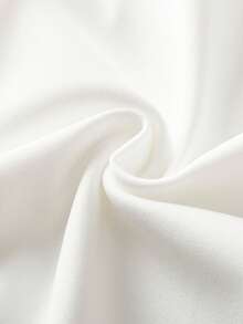 EMERY ROSE Women's Solid V-Neck Elegant Waist Cinched Midi Party Dress - White - View 4