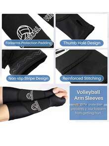 Conjunto de mangas para el brazo y rodilleras para voleibol de playa, equipo deportivo de protección acolchada de unicolor para entrenamiento - Multicolor - Ver 11