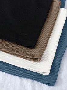 Chiquease 女士纯色宽松背心，休闲日常穿着 - 彩色 - 查看 6