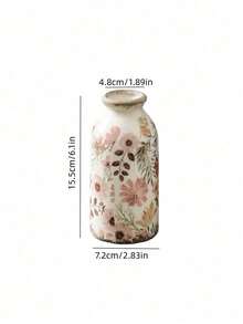 Cirelle 复古裂纹釉陶瓷花瓶，农舍风格装饰，凹槽瓶身，乳白色饰面，适合干花插花，可作餐桌摆件，成人适用，家居装饰品 - 彩色 - 查看 13