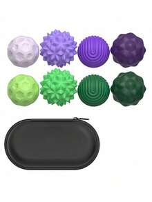 4/8PCS Magnetic Silicone Ball Set Textured Fidget Toys Assorted Colors Black Green Pink Purple Stress Relief For Office Classroom Company All Year Use - Multicolor - View 11