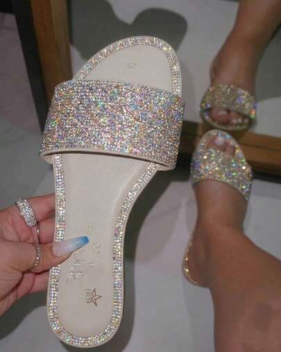 Sandalias de brillos para dama