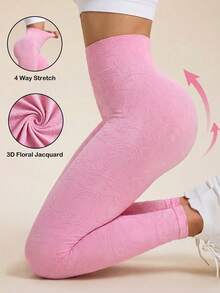 Sovereign Charm Quần legging thể thao thường ngày, không đường may, độ co giãn cao, thích hợp cho yoga, tập thể dục. - Hồng - Xem 1