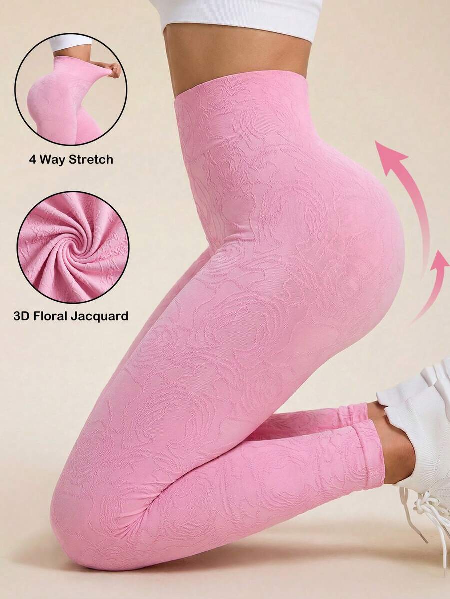 Sovereign Charm Quần legging thể thao thường ngày, không đường may, độ co giãn cao, thích hợp cho yoga, tập thể dục. - Hồng - Xem 1