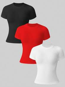 Eassivo Eassivo Áo thun thể thao tay raglan trơn dáng rộng - Nhiều màu - Xem 7