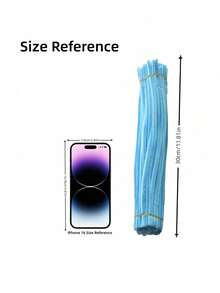 100/200/300/500 PCS Of Light And Fresh Color Macaron-Colored Pipe Cleaner Craft Products, Multi-Color Chenille Stems, Densioned Chenille Stems, Soft Twist Rods, Pipe Cleaner Stems For Art And Craft Projects, Creative Diy Decoration - Light blue - View 8