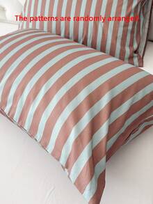 Joivida 1pc 100% Cotton Striped Pillowcase – Envelope Closure Soft Breathable Bed Pillow Cover, Simple Dorm & Bedroom Decor, Machine Washable - Multicolor - View 10