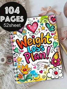 1Pc A5 Weight Loss Diary Journal, 104 Pages Fitness Log Book With Exercise Design, Motivational Health & Weight Management Tracker For Men & Women - multicolor - View 5