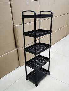 1 Xe đẩy đựng đồ 3 tầng màu trắng | Chất liệu nhựa bền + Bánh xe xoay 360° | Lưu trữ đa năng cho nhà bếp/phòng tắm/phòng ngủ | Khay đựng đồ tiết kiệm không gian - Nhiều màu - Xem 12