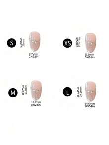 10Pcs Handmade Pointed Almond Shaped Gray Cat Eye 3D Crystal False Nails With Shiny Effect, Suitable,Daily Wear And Parties - Multicolor - View 10