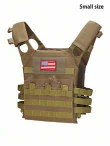 Rompi JPC Serbaguna Ukuran Kecil Pria, Rompi Taktis Ringan dengan Patch Bendera, Pembawa Perlengkapan yang Dapat Diperluas untuk Berburu, Menembak, dan Latihan, Rompi Tempur Airsoft Tahan Lama - MultiWarna - View 10