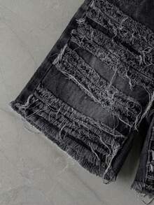 Quần short denim rách gấu màu xanh dương dành cho bé trai - màu đen - Xem 5