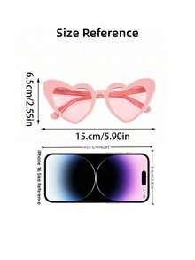 SHEIN 8PCS Heart Shaped Sunglasses For Wedding Party And Daily Travel Decoration,Christmas - Pink - View 9