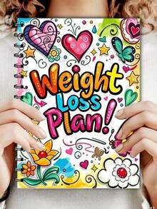1Pc A5 Weight Loss Diary Journal, 104 Pages Fitness Log Book With Exercise Design, Motivational Health & Weight Management Tracker For Men & Women - multicolor - View 3