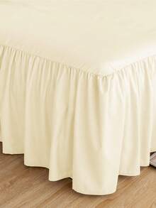 Cirelle 1pc Ruffled Elastic Bed Skirt – Soft & Elegant Princess Style Bed Sheet Cover For Single, Double & King Size Beds, Machine Washable, Cloud-Like Comfort - Light Yellow - View 12
