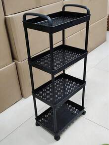1 Xe đẩy đựng đồ 3 tầng màu trắng | Chất liệu nhựa bền + Bánh xe xoay 360° | Lưu trữ đa năng cho nhà bếp/phòng tắm/phòng ngủ | Khay đựng đồ tiết kiệm không gian - Nhiều màu - Xem 8