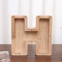 木质大字母存钱罐，字母造型，可定制首字母，趣味生日、圣诞节、节日礼物 - 彩色 - 查看 35