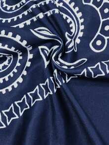 Linhara Áo camisole nữ cỡ lớn, kiểu dáng thường ngày, đa năng, in họa tiết hoa điều. - Màu xanh lam - Xem 3