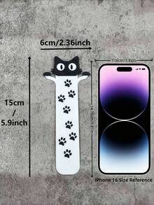 可爱的黑猫头爪书签 - PLA材质，是送给爱猫人士、女性、学生、教师、读者和书籍爱好者的完美礼物，非常适合学校、家庭和书虫使用，也是猫咪饰品。 - 彩色 - 查看 8