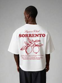 STYNVO Men's Slogan & Fruit Print Round Neck Short Sleeve Casual T-Shirt - White - View 4