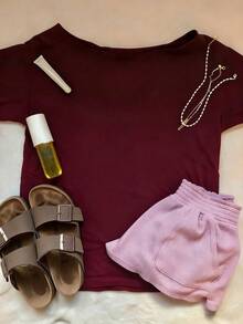 Women's Letter & Coconut Water Print Short Sleeve Casual T-Shirt - Multicolor - View 2