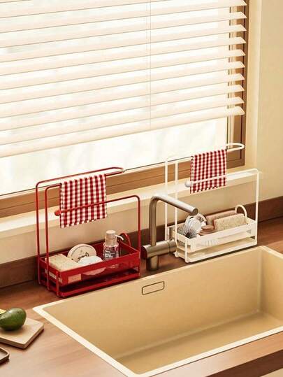 Cirelle 1 Giá đựng đồ nhà bếp kiểu retro, giá thoát nước bằng kim loại hẹp, dùng để đựng miếng bọt biển và khăn lau, giá đựng đồ tiết kiệm không gian dưới vòi nước, vật trang trí nhà cửa độc đáo, hoàn hảo cho Giáng sinh, Halloween, Lễ Phục sinh, Ngày Valentine, quà sinh nhật, quà tặng độc đáo, sự lựa chọn lý tưởng nhất để làm quà tặng.