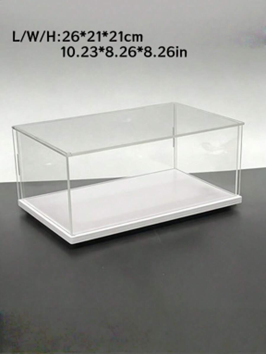 Collection Display Box, Assembled Transparent Acrylic Box, Alternative To Glass Box, Used For Displaying Figurines And Home Storage Organization - White - View 1