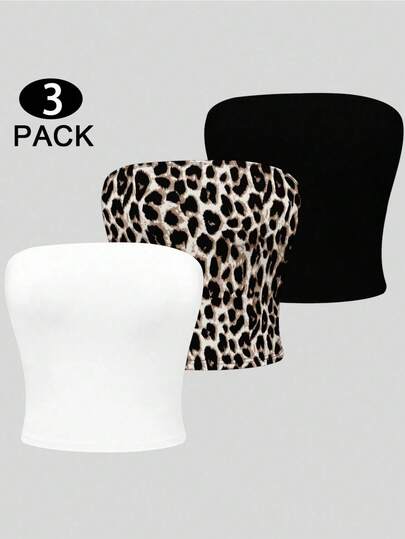 Olithes Plus Size Women Casual Versatile Daily Wear Tube Top