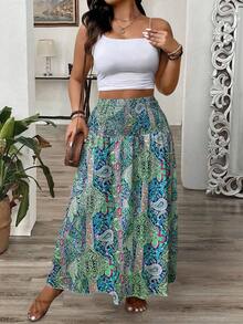 EMERY ROSE Váy maxi xếp ly họa tiết hoa Paisley dành cho nữ cỡ lớn. - Nhiều màu - Xem 6