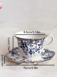 1pc Vintage European Style Luxury Ceramic Coffee/Tea Cup Set, Afternoon Tea Set, Elegant Home Use - Multicolor - View 3