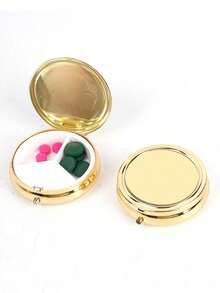 Portable Metal Pill Case, Moisture-Proof Travel Pill Organizer For Wallet & Pocket, Cute Medicine Box For Vitamins & Supplements - Multicolor - View 8