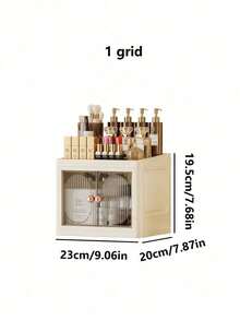 Foldable Makeup Organizer With Doors - Portable Desktop Storage Box For Cosmetics, Skincare, Multi-Layer & Collapsible - Multicolor - View 22