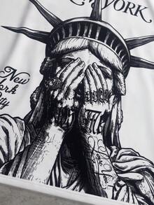 STYNVO 男士圆领字母印花休闲百搭日常短袖T恤 - 白色 - 查看 6