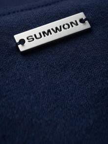 SUMWON 海军蓝字母Logo T恤 短袖圆领 常规版型 休闲街头风 夏季日常必备 波士顿T恤 - 藍色 - 查看 7