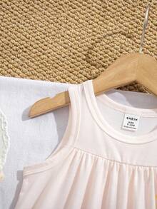 SHEIN Đầm không tay họa tiết ong dễ thương cho bé gái, mẫu thời trang mới mùa xuân/hè. - Hồng - Xem 7