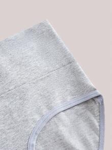 Secret Verse 3 quần lót cạp cao, vải cotton mềm mại thoải mái, màu xám, kiểm soát bụng và nâng mông - Xám - Xem 4