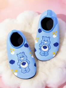 SHEIN X Care Bears 幼兒與兒童戶外運動休閒時尚防滑水鞋，舒適透氣可愛卡通圖案沙灘鞋，男孩女孩通用 - 藍色 - 查看 9