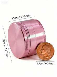 1pc Rose Pink Portable Metal Grinder, 4 Layers, Cute Design, Available In 1.57 Inch Or 1.96 Inch - Pink - View 11